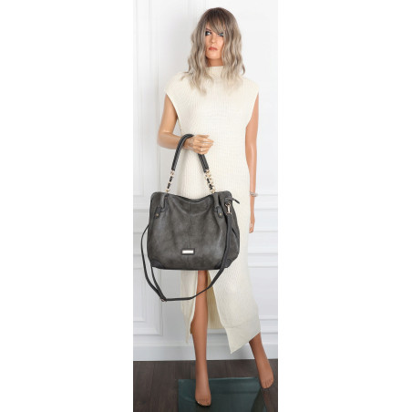 Torebka Damska Worek shopper włoska marka CHARRO pojemna CH7720 Szara