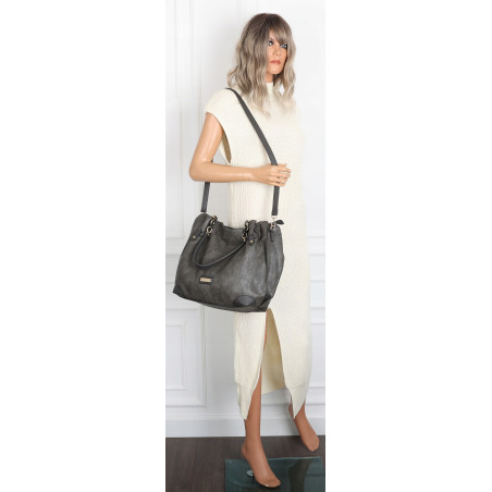 Torebka Damska Worek shopper włoska marka CHARRO pojemna CH7720 Szara