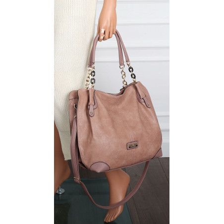 Torebka Damska Worek shopper włoska marka CHARRO pojemna CH7720 Różowa