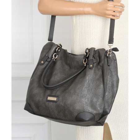 Torebka Damska Worek shopper włoska marka CHARRO pojemna CH7720 Szara