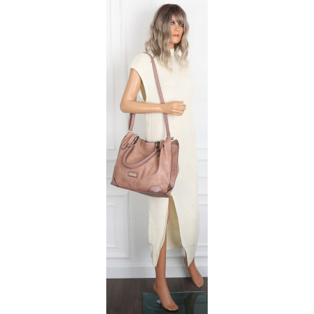 Torebka Damska Worek shopper włoska marka CHARRO pojemna CH7720 Różowa