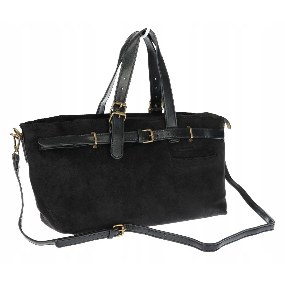 Torebka Damska shopper zamszowa torebka jamnik włoska marka 1255 Czarna