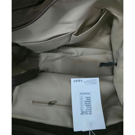 Torebka Damska shopper zamszowa torebka jamnik włoska marka 1255 Czarna