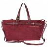 Torebka Damska shopper zamszowa torebka jamnik włoska marka 1255 Bordowa