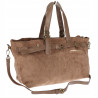 Torebka Damska shopper zamszowa torebka jamnik włoska marka 1255 Beżowa