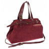 Torebka Damska shopper zamszowa torebka jamnik włoska marka 1255 Bordowa