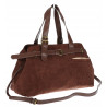 Torebka Damska shopper zamszowa torba jamnik włoska marka 1255 Czekoladowa