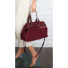 Torebka Damska shopper zamszowa torebka jamnik włoska marka 1255 Bordowa
