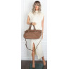 Torebka Damska shopper zamszowa torebka jamnik włoska marka 1255 Beżowa