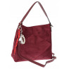 Torebka Damska shopper zamszowa torebka worek włoska marka 8251 Bordowa