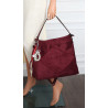 Torebka Damska shopper zamszowa torebka worek włoska marka 8251 Bordowa