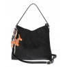 Torebka Damska shopper zamszowa torebka worek włoska marka 8251 Czarna