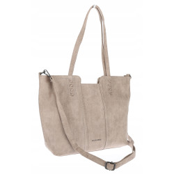 Torebka damska shopper worek zamsz A4 elegancka duża lekka torba H087 Szara