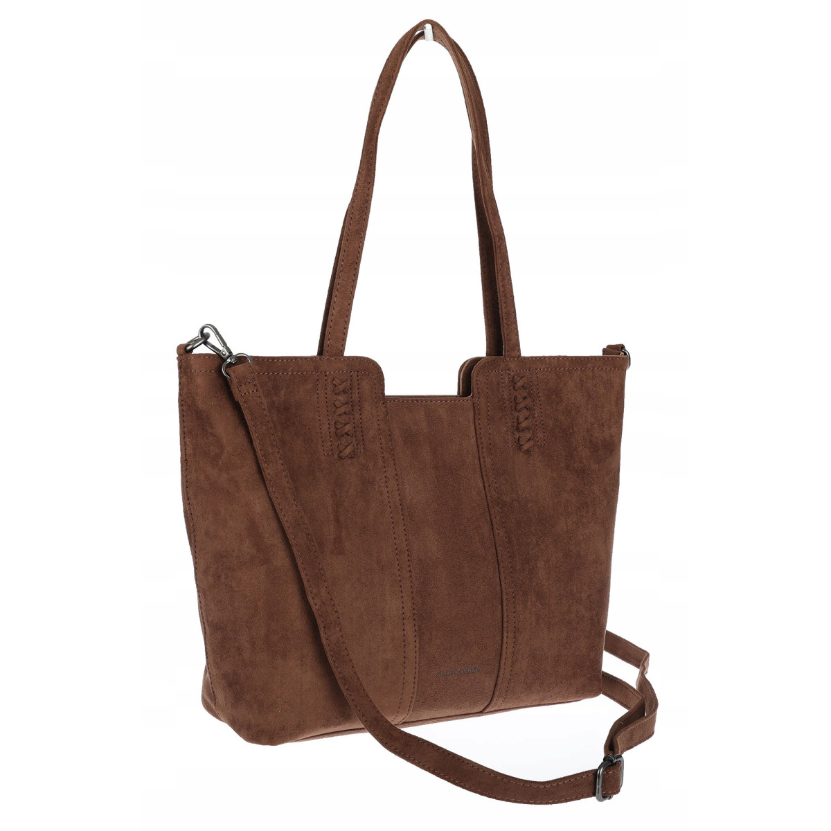 Torebka damska shopper worek zamsz elegancka lekka torba H087 Czekoladowa