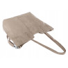 Torebka damska shopper worek zamsz A4 elegancka duża lekka torba H087 Szara