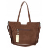Torebka damska shopper worek zamsz elegancka lekka torba H087 Czekoladowa