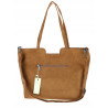Torebka damska shopper worek zamsz elegancka duża lekka torba H087 Brązowa
