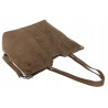 Torebka damska shopper worek zamsz elegancka duża lekka torba H087 Brązowa