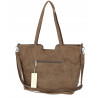Torebka damska shopper worek zamsz elegancka duża lekka torba H087 Brązowa