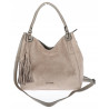 Torebka damska shopper worek zamsz A4 elegancka lekka torba S3999 Szara