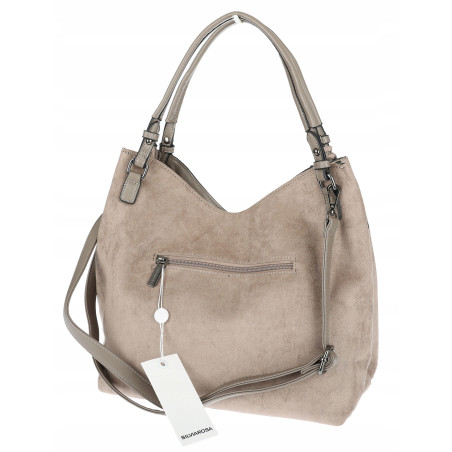 Torebka damska shopper worek zamsz A4 elegancka lekka torba S3999 Szara