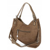 Torebka damska shopper worek zamsz A4 elegancka lekka torba S3999 Brązowa