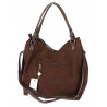 Torebka damska shopper worek zamszowa modna lekka torba S3999 Czekoladowa
