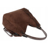 Torebka damska shopper worek zamszowa modna lekka torba S3999 Czekoladowa