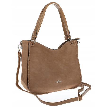 Torebka Damska Worek shopper włoska marka CHARRO pojemna CH3314 Brązowa