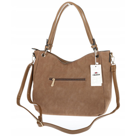 Torebka Damska Worek shopper włoska marka CHARRO pojemna CH3314 Brązowa