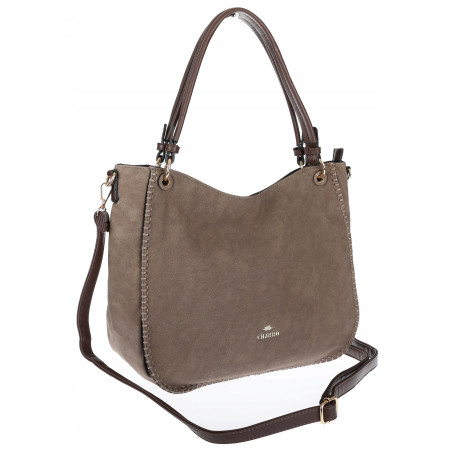 Torebka Damska Worek shopper włoska marka CHARRO pojemna CH3314 Czekoladowa