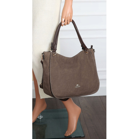 Torebka Damska Worek shopper włoska marka CHARRO pojemna CH3314 Czekoladowa