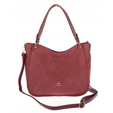 Torebka Damska Worek shopper włoska marka CHARRO pojemna CH3314 Bordowa