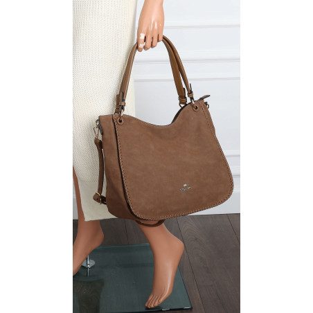 Torebka Damska Worek shopper włoska marka CHARRO pojemna CH3314 Brązowa