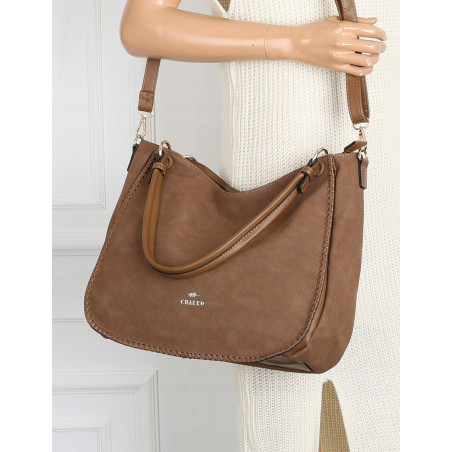 Torebka Damska Worek shopper włoska marka CHARRO pojemna CH3314 Brązowa