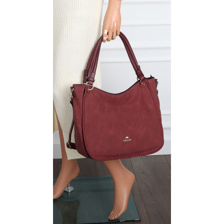 Torebka Damska Worek shopper włoska marka CHARRO pojemna CH3314 Bordowa