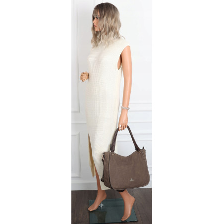 Torebka Damska Worek shopper włoska marka CHARRO pojemna CH3314 Czekoladowa