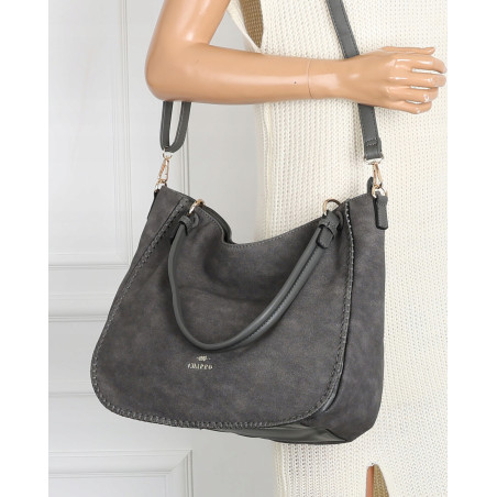 Torebka Damska Worek shopper włoska marka CHARRO pojemna Duża CH3314 Szara