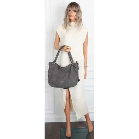 Torebka Damska Worek shopper włoska marka CHARRO pojemna Duża CH3314 Szara