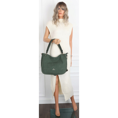 Torebka Damska Worek shopper włoska marka CHARRO pojemna CH3314 Zielona