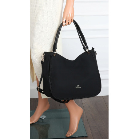 Torebka Damska Worek shopper włoska marka CHARRO pojemna Duża CH3314 Czarna