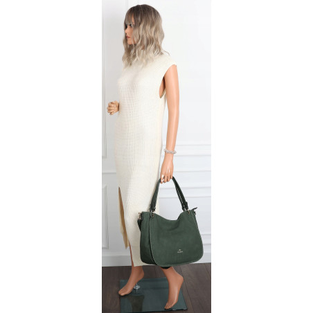 Torebka Damska Worek shopper włoska marka CHARRO pojemna CH3314 Zielona