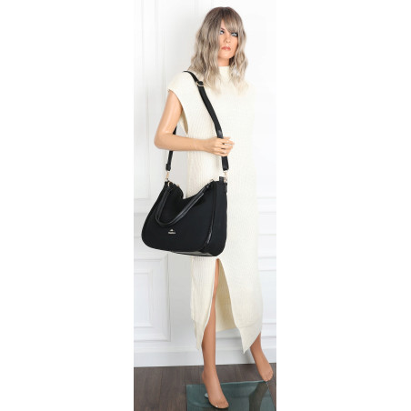 Torebka Damska Worek shopper włoska marka CHARRO pojemna Duża CH3314 Czarna