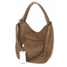 Torebka damska shopper worek zamsz elegancka lekka duża torba S398 Brązowa