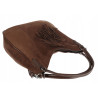 Torebka damska shopper worek zamsz elegancka lekka torba S398 Czekoladowa