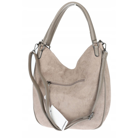 Torebka damska shopper worek zamsz A4 elegancka duża lekka torba S398 Szara