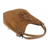 Torebka damska shopper worek zamsz A4 elegancka lekka torba S398 Brązowa