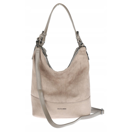 Torebka damska shopper worek A4 zamsz elegancka lekka duża torba S397 Szara