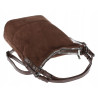 Torebka damska shopper worek zamsz elegancka lekka torba S397 Czekoladowa