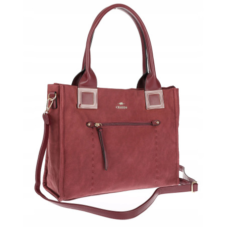 Torebka Damska Listonoszka Shopper Duża A4 włoska marka CHARRO 3313 Bordowa